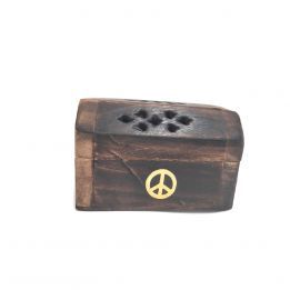 Incensario madera CAJA  conos logo Bronce Paz